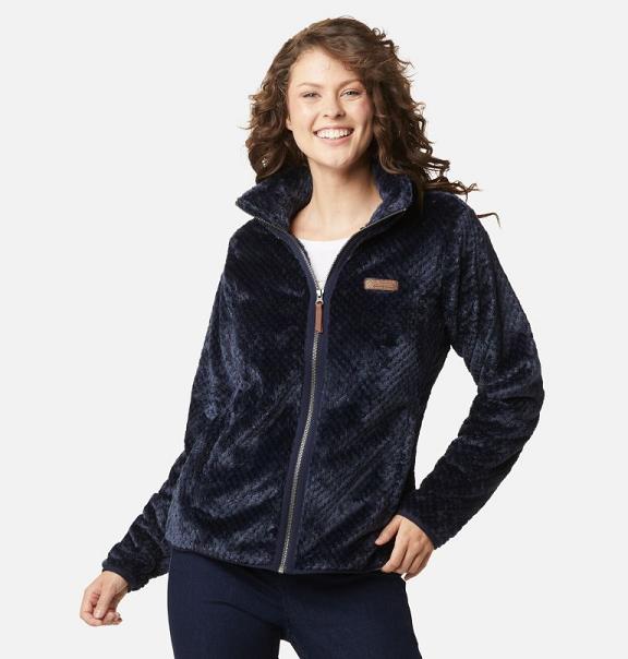 Columbia Womens Fleece Jacket Sale UK - Fireside Sherpa Jackets Blue UK-214904